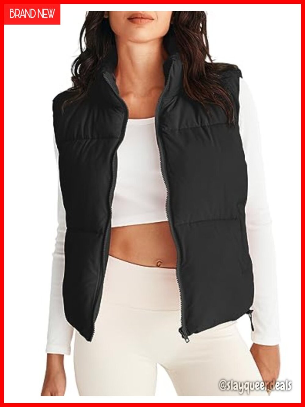 MEROKEETY Women's Puffer Vest Quilted Zip Up Sleeveless Coat